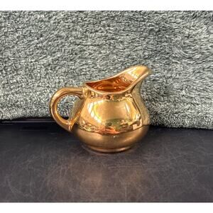 22 KT Small Cream Pitcher Gold Covered Tabletop Edwin M. Knowles  USA